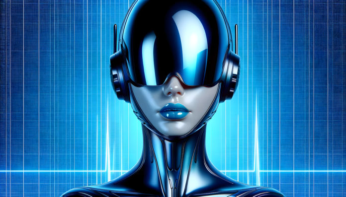 arte representando uma cabeça de uma androide.